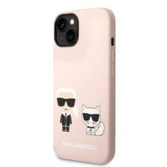 Karl Lagerfeld Lagerfeld MagSafe Kompatibilní Kryt Liquid Silicone Karl and Choupette pro iPhone 14 Plus Pink