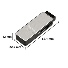 čtečka karet USB 3.0 SD/microSD, stříbrná