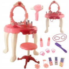 Luxma Růžový toaletní stolek pro dívku se světelnými zvuky825