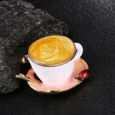 Pinets® Brož bílý šálek kávy