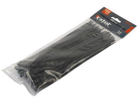 Extol Premium Pásky na vodiče (8856172) černé, 540x7,6mm, 50ks, NYLON