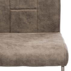Autronic Moderní jídelní židle Jídelní židle, lanýžová látka v dekoru vintage kůže, bílé prošití, kov-lanýž.lak (DCL-412 LAN3)