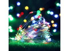 AUR Vánoční mikro řetěz na baterie, různobarevná, 5m, 50 LED