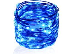 AUR Vánoční mikro řetěz na baterie, modrá, 2m