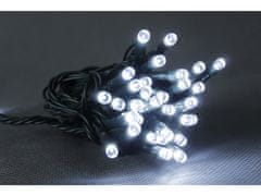 AUR Vnitřní vánoční LED řetěz, studená bílá, 2m, 20 LED, napájení na baterie