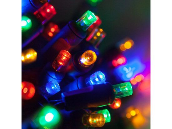 AUR Vnitřní LED vánoční řetěz - různobarevná, 18m, 180 LED