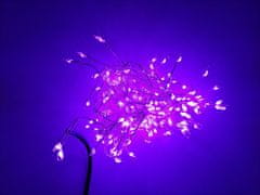 AUR Venkovní světelný LED mikrořetěz, fialová, 2m, 200 LED