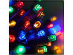AUR Venkovní LED vánoční řetěz, různobarevná, 5m, 250 LED, se záblesky
