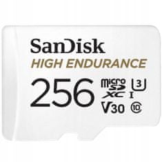 SanDisk Paměťová karta High Endurance microSDXC 256GB V30 + adaptér