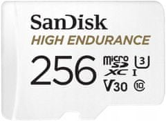 SanDisk Paměťová karta High Endurance microSDXC 256GB V30 + adaptér