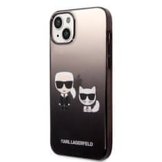 Karl Lagerfeld Lagerfeld Gradient Karl and Choupette Zadní Kryt pro iPhone 14 Plus Black