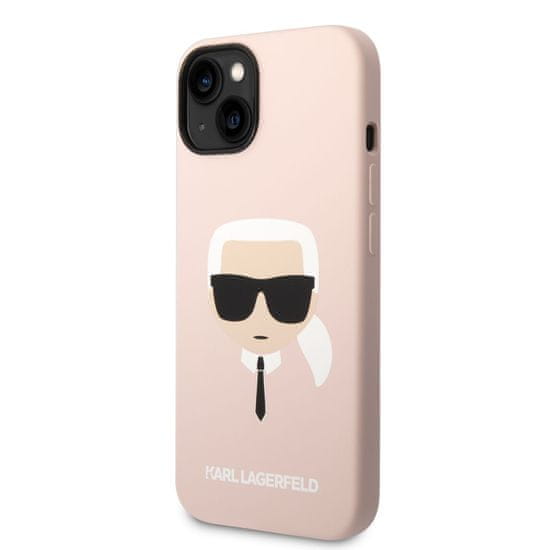 Karl Lagerfeld Lagerfeld Liquid Silicone Karl Head Zadní Kryt pro iPhone 14 Plus Pink