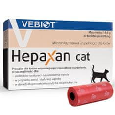 NieZnaszMnie Vitamíny, doplňky pro kočky Vebiot Hepaxan cat 30 tablet + sáčky na trus