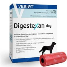 NieZnaszMnie Vitamíny, doplňky pro psy Vebiot Digestexan dog 60 kapslí + sáčky na trus