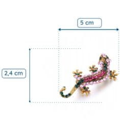 Brož růžový gekon ještěr