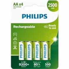 Philips Dobíjecí baterie Philips, přednabité AA tužka 4ks