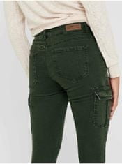 ONLY Tmavě zelené kalhoty s kapsami ONLY Missouri 38/32