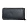 FLW Černá peněženka celá na zip z měkké kůže