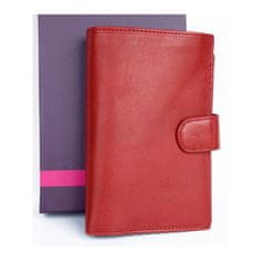 FLW Velká červená peněženka z měkké kůže s vyjímatelným pouzdrem na cestovní pas