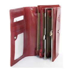 Červená kožená peněženka Bellugio vyrobená z pevné kůže