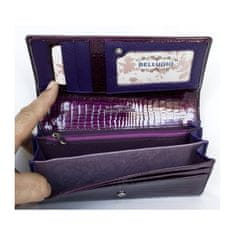 Fialová kožená fóliovaná odolná peněženka Bellugio