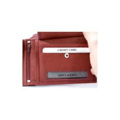 FLW Kožená peněženka pánská temně cihlově hnědá (mdle tmavě červená)