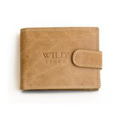 Kožená světle hnědá peněženka Wild Tiger z pevné hovězí kůže