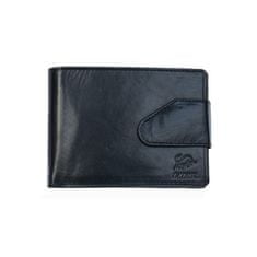 FLW Větší černá pánská kožená pánská peněženka se sponou