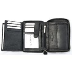 FLW Kožená peněženka pánská celá dokola na kovový zip s ochranou dat (RFID)