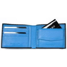 FLW Velmi tmavě šedomodrá multicolor kožená peněženka Azzaro