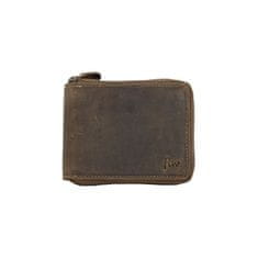 FLW Kožená peněženka z přírodní kůže celá na kovový zip
