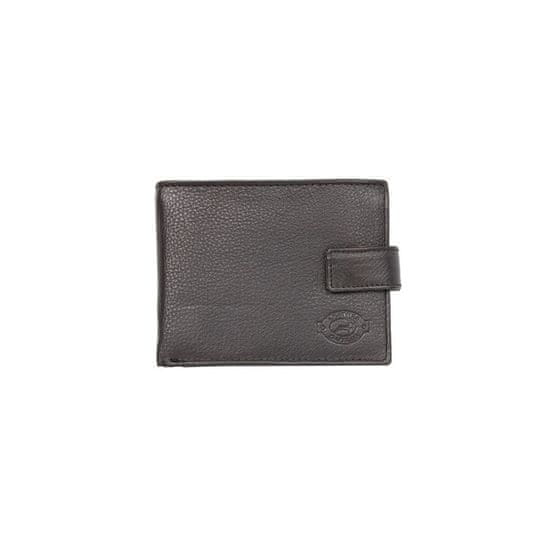 FLW Velmi tmavě hnědá kožená peněženka kompaktní velikosti Gazello
