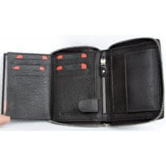 FLW Peněženka HL z tmavě hnědé kůže dokola na kovový zip