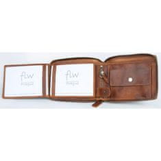 FLW Celá kožená peněženka dokola na kovový zip
