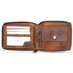 FLW Celá kožená peněženka dokola na kovový zip