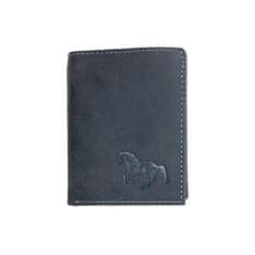 FLW Kožená šedá peněženka s koněm z pevné hovězí kůže