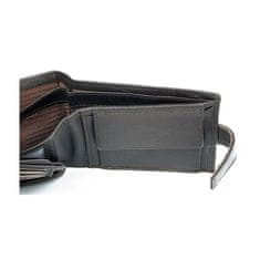 FLW Velmi tmavě hnědá kožená peněženka kompaktní velikosti Gazello 