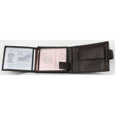 FLW Velmi tmavě hnědá kožená peněženka kompaktní velikosti Gazello 