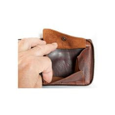 FLW Celá kožená peněženka dokola na kovový zip s řetězem