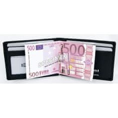 FLW Kožená peněženka - dolarka o velikosti normální peněženky z měkké černé kůže s místem na větší doklady