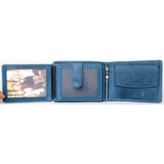 FLW Modrá peněženka z měkké kůže s ochranou dat na kartách (RFID)