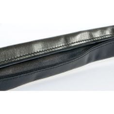 FLW Černý kožený opasek šířka 39 mm, délka 105 cm s kapsou na zip v délce téměř celého opasku
