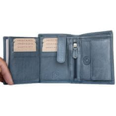 Pedro Pánská modrošedá celá kožená peněženka z měkké kůže 