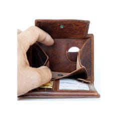 FLW Celá kožená peněženka z pevné hlazené hovězí kůže s ochranou dat (RFID) s křídlem