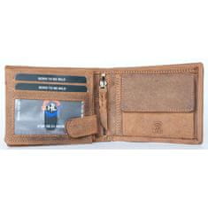 FLW Kožená peněženka Born to be wild z přírodní pevné kůže s kaprem (RFID)