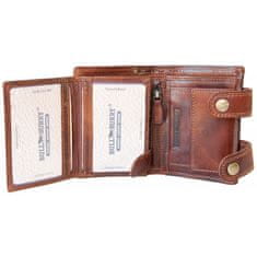 Motorkářská kožená RFID (s ochranou Vašich dat na kartách) peněženka Bull-Burry s 50 cm dlouhým kovovým řetězem a