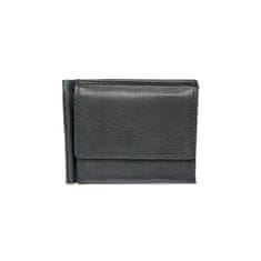 FLW Černá kožená peněženka - dolarka s dvěma kapsičkami bez log a nápisů