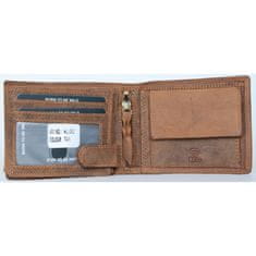 FLW Kožená peněženka z přírodní pevné kůže s kaprem