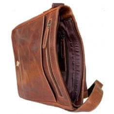 FLW Velká pánská taška z pevné kůže s popruhem přes rameno bez značek a nápisů