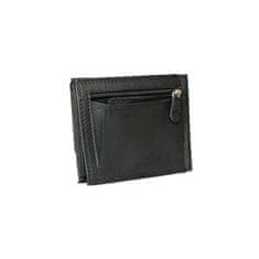 FLW Černá kožená peněženka - dolarka s dvěma kapsičkami bez log a nápisů
